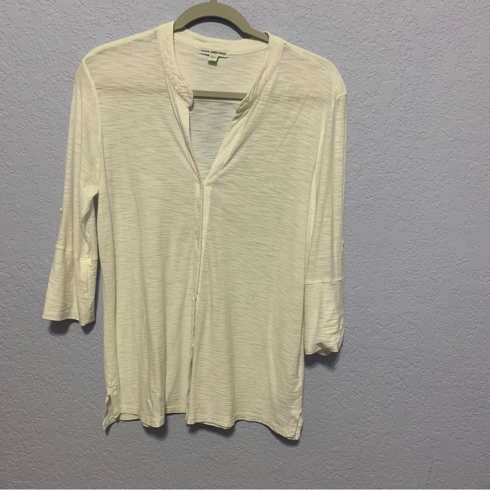 James Perse Button Up Adjustable 3/4 Sleeves Top - image 1